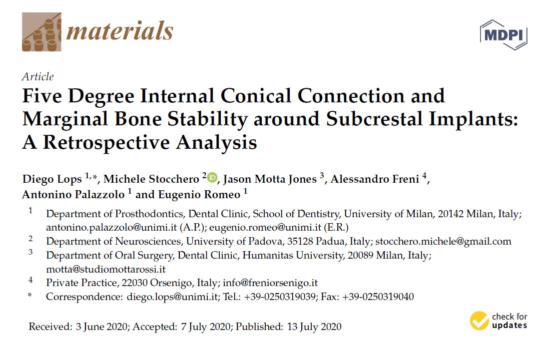 Five Degree Internal Conical Connection and Marginal Bone Stability ...